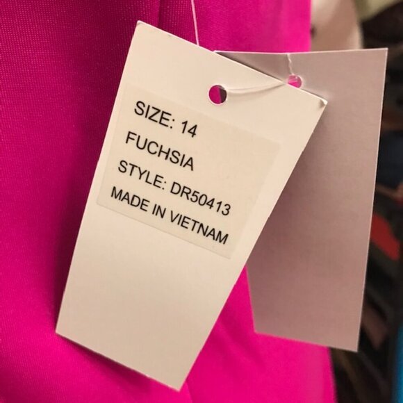 NWT Women's Donna Ricco Ruffle-Hem Sheath Mini Dress Fuchsia Size 14 - Picture 9 of 15